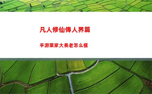 凡人修仙傳人界篇手游葉家大長老怎么樣