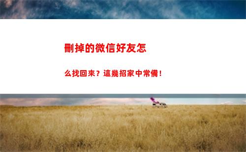 刪掉的微信好友怎么找回來？這幾招家中常備！(刪掉的微信好友怎么找回聊天記錄)