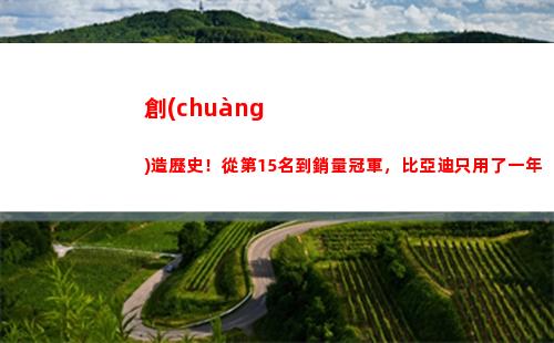 創(chuàng)造歷史！從第15名到銷量冠軍，比亞迪只用了一年(人民創(chuàng)造歷史)