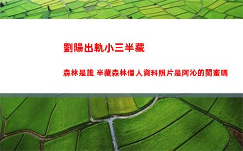 劉陽出軌小三半藏森林是誰 半藏森林個人資料照片是阿沁的閨蜜嗎(劉陽出軌半藏森林)