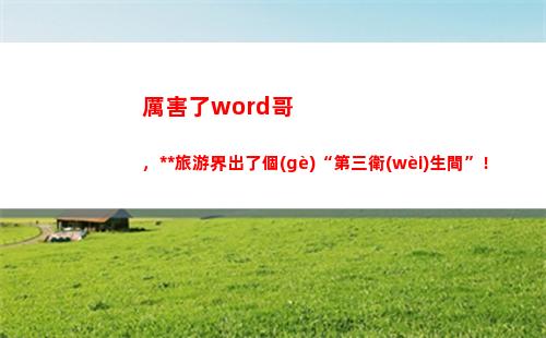 厲害了word哥，中國旅游界出了個(gè)“第三衛(wèi)生間”！(厲害了word哥表情包)