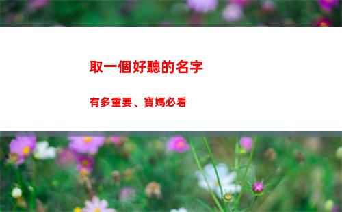 取一個好聽的名字有多重要、寶媽必看(響亮的名字)