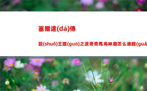塞爾達(dá)傳說(shuō)王國(guó)之淚奇奇馬烏神廟怎么通關(guān)