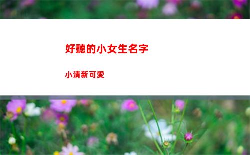 好聽的小女生名字小清新可愛(給女生備注什么好聽的名字)