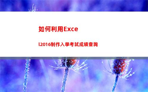如何利用Excel2016制作入學考試成績查詢(如何利用excel更換照片背景)