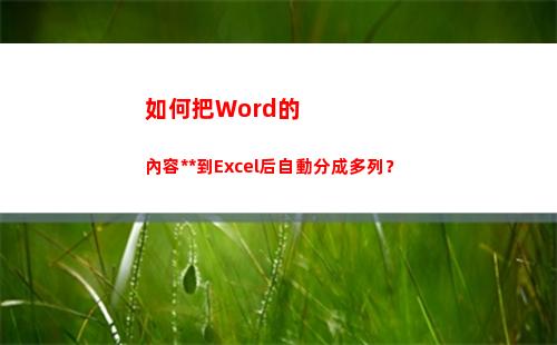 如何把Word的內容復制到Excel后自動分成多列？(如何把word的空白頁刪掉)