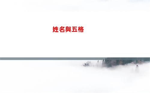 姓名與五格(姓名與五格打分)