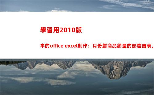 學習用2010版本的office excel制作：月份對商品銷量的影響圖表，非常實用