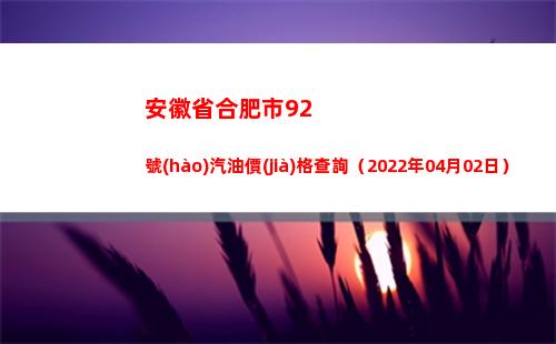 安徽省合肥市92號(hào)汽油價(jià)格查詢（2022年04月02日）