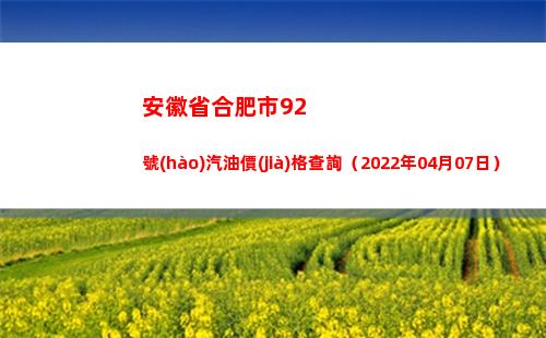 安徽省合肥市92號(hào)汽油價(jià)格查詢（2022年04月07日）