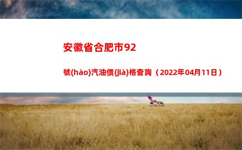安徽省合肥市92號(hào)汽油價(jià)格查詢（2022年04月11日）