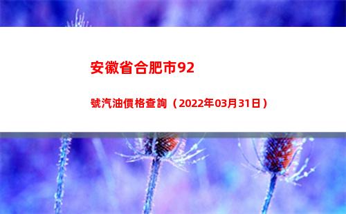 安徽省合肥市92號汽油價格查詢（2022年03月31日）