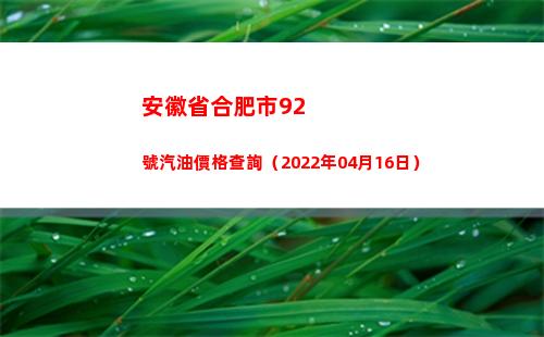 安徽省合肥市92號汽油價格查詢（2022年04月16日）插圖