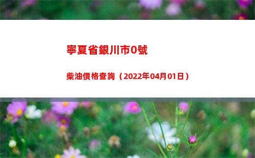 寧夏省銀川市0號柴油價格查詢（2022年04月01日）