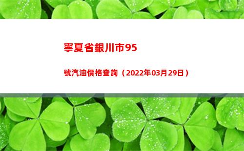寧夏省銀川市95號汽油價格查詢（2022年03月29日）