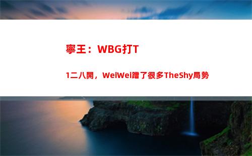 寧王：WBG打T1二八開，WeiWei蹭了很多TheShy局勢