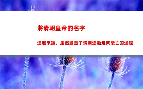將清朝皇帝的名字連起來讀，居然涵蓋了清朝逐漸走向衰亡的過程
