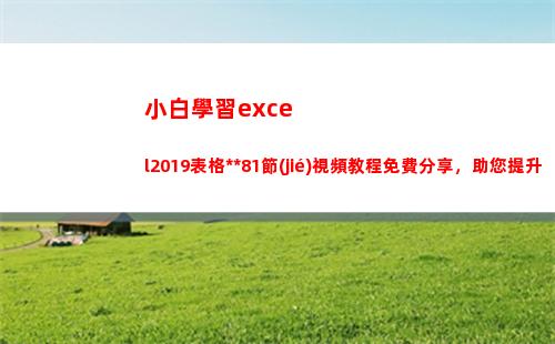 小白學習excel2019表格全套81節(jié)視頻教程免費分享，助您提升