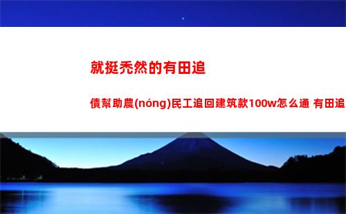 就挺禿然的有田追債幫助農(nóng)民工追回建筑款100w怎么通 有田追債幫助農(nóng)民工追回建筑款100w通關(guān)攻略