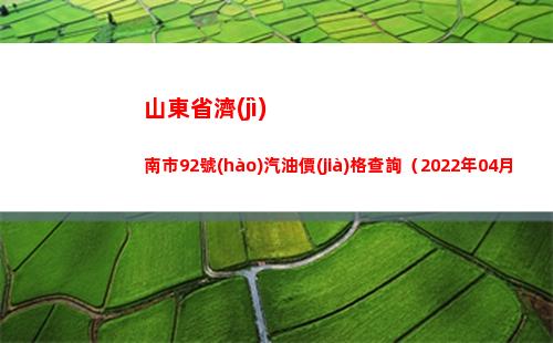 山東省濟(jì)南市92號(hào)汽油價(jià)格查詢（2022年04月08日）