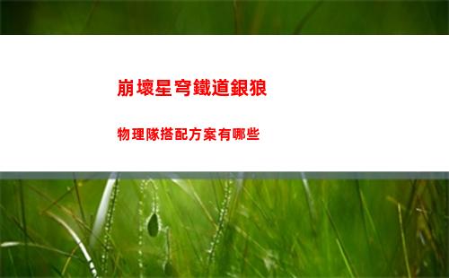崩壞星穹鐵道銀狼物理隊搭配方案有哪些