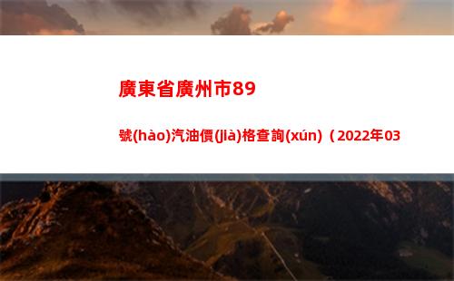廣東省廣州市89號(hào)汽油價(jià)格查詢(xún)（2022年03月30日）