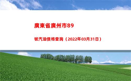 廣東省廣州市89號汽油價格查詢（2022年03月31日）