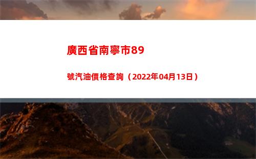 廣西省南寧市89號汽油價格查詢（2022年04月13日）