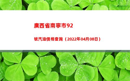 廣西省南寧市92號汽油價格查詢（2022年04月08日）