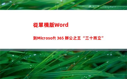 從單機版Word到Microsoft 365 辦公之王“三十而立”(光遇單機版)