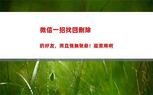 微信一招找回刪除的好友，而且悄無聲息！超實用啊(一招找回微信被清理文件)