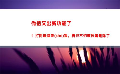 微信又出新功能了！打開這個設(shè)置，再也不怕被拉黑刪除了(能設(shè)置彩色昵稱了)