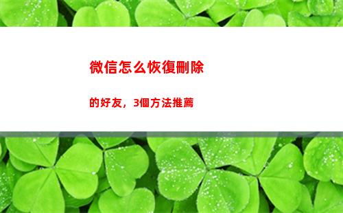 微信怎么恢復刪除的好友，3個方法推薦(微信怎么恢復刪除好友的聊天記錄)