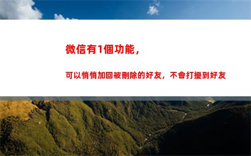 微信有1個功能，可以悄悄加回被刪除的好友，不會打擾到好友(微信定制功能)