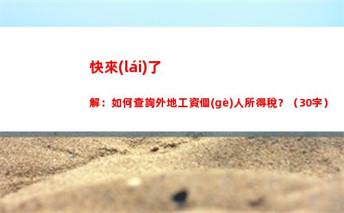 退稅快速搞定，一鍵查詢個(gè)人所得稅返還地點(diǎn)！