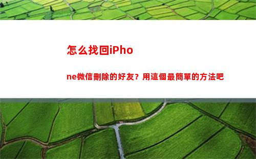 怎么找回iPhone微信刪除的好友？用這個最簡單的方法吧(怎么找回ipad原有的軟件)