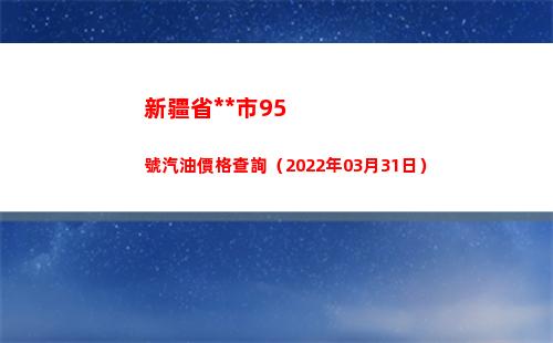 新疆省烏魯木齊市95號汽油價格查詢（2022年03月31日）