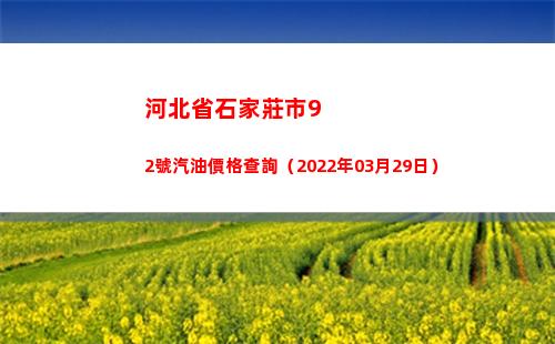 河北省石家莊市92號汽油價格查詢（2022年03月29日）