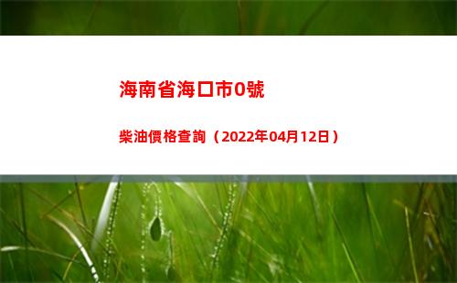 海南省海口市0號柴油價格查詢（2022年04月12日）插圖