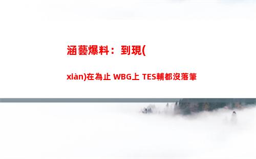 涵藝爆料：到現(xiàn)在為止 WBG上 TES輔都沒落筆插圖