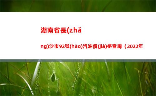 湖南省長(zhǎng)沙市92號(hào)汽油價(jià)格查詢（2022年04月08日）