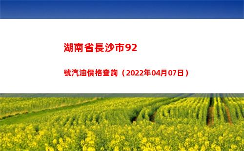 湖南省長沙市92號汽油價格查詢（2022年04月07日）