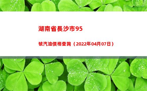 湖南省長沙市95號汽油價格查詢（2022年04月07日）