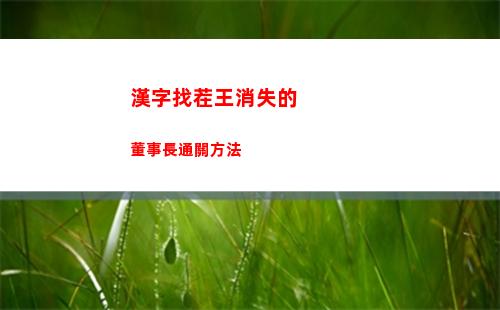 漢字找茬王消失的董事長通關方法