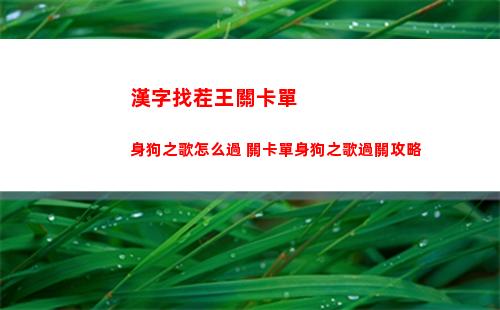 漢字找茬王關卡單身狗之歌怎么過 關卡單身狗之歌過關攻略