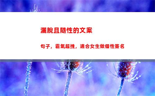 灑脫且隨性的文案句子，霸氣超拽，適合女生做個性簽名(灑脫隨性淡然文案)