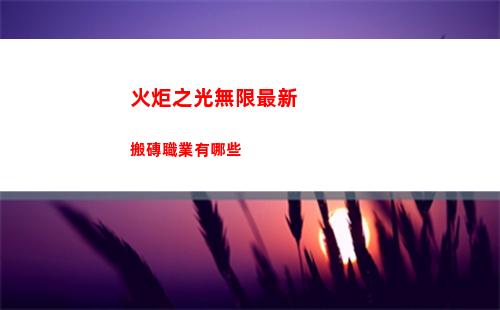 火炬之光無限最新搬磚職業有哪些
