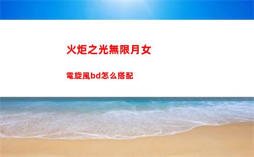火炬之光無限月女電旋風bd怎么搭配