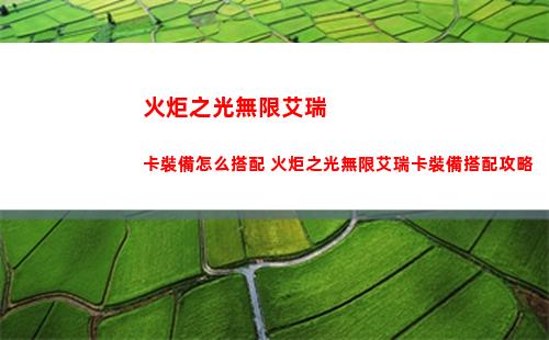 火炬之光無限艾瑞卡裝備怎么搭配 火炬之光無限艾瑞卡裝備搭配攻略