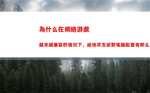 為什么在網絡游戲越來越兼容的情況下，絕地求生卻對電腦配置有那么高的要求？(網絡游戲為什么讓人沉迷)